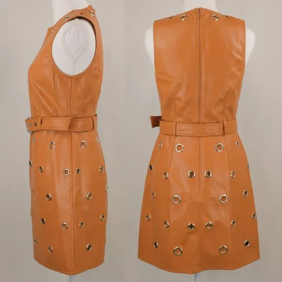 knee length dresses for ladies Cinq à Sept McKenna Faux Leather Mini Dress Msrp 2 / Nightfall main image 1